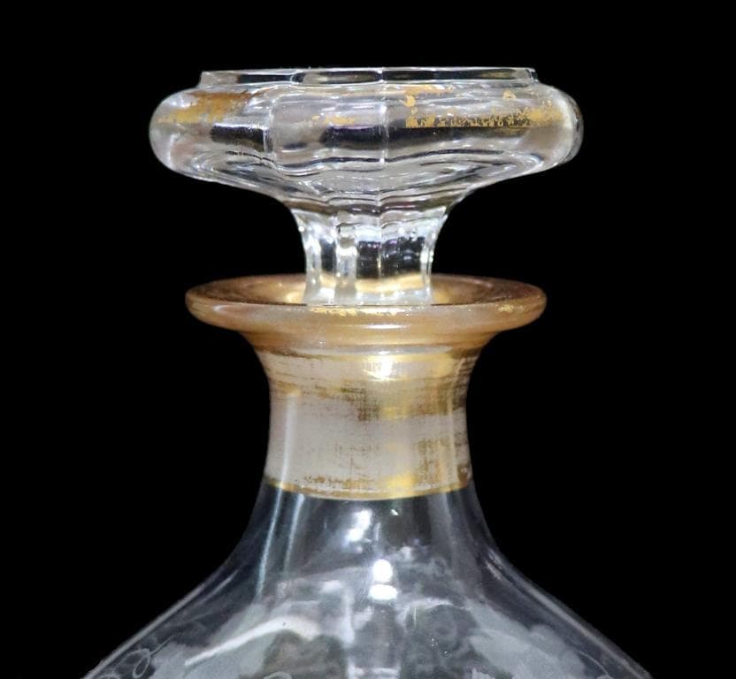 オールド・バカラ 極稀少 金彩 大型 葡萄文 スクエア型 デカンタ グラヴュール