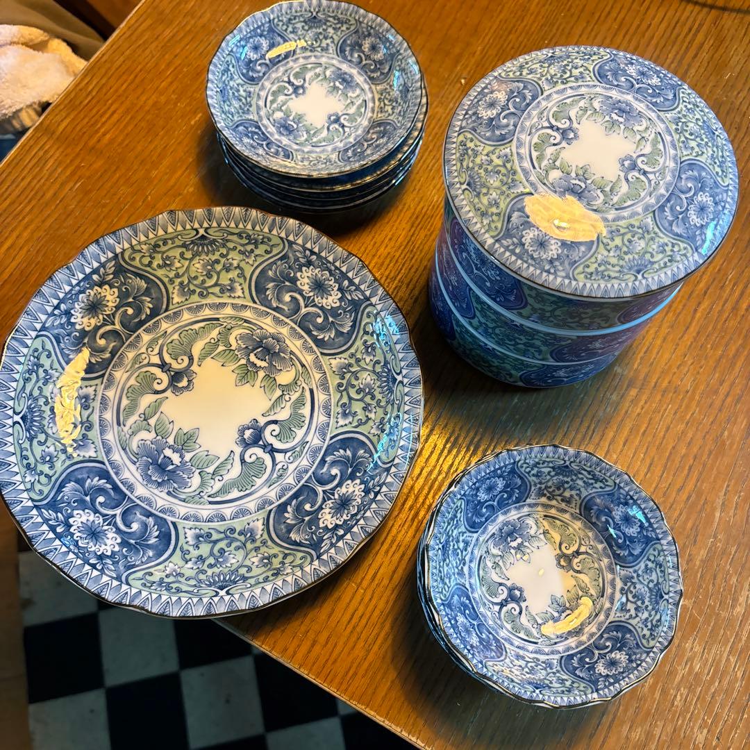 古伊万里唐草 来客揃