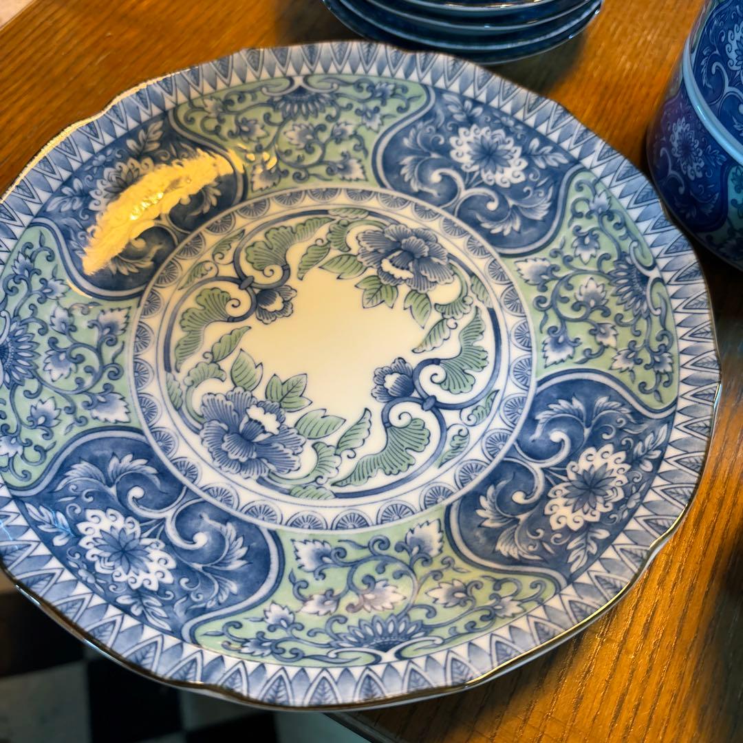 古伊万里唐草 来客揃