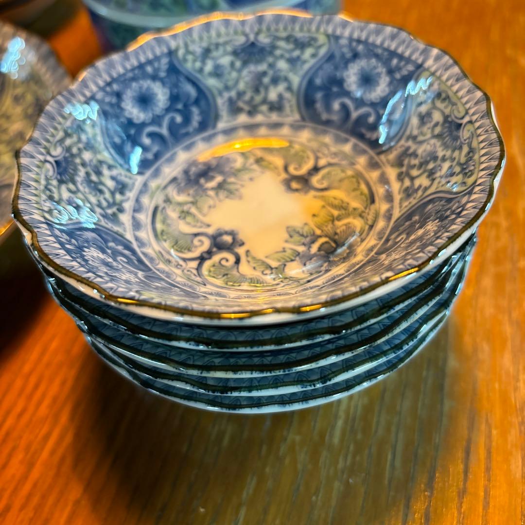 古伊万里唐草 来客揃