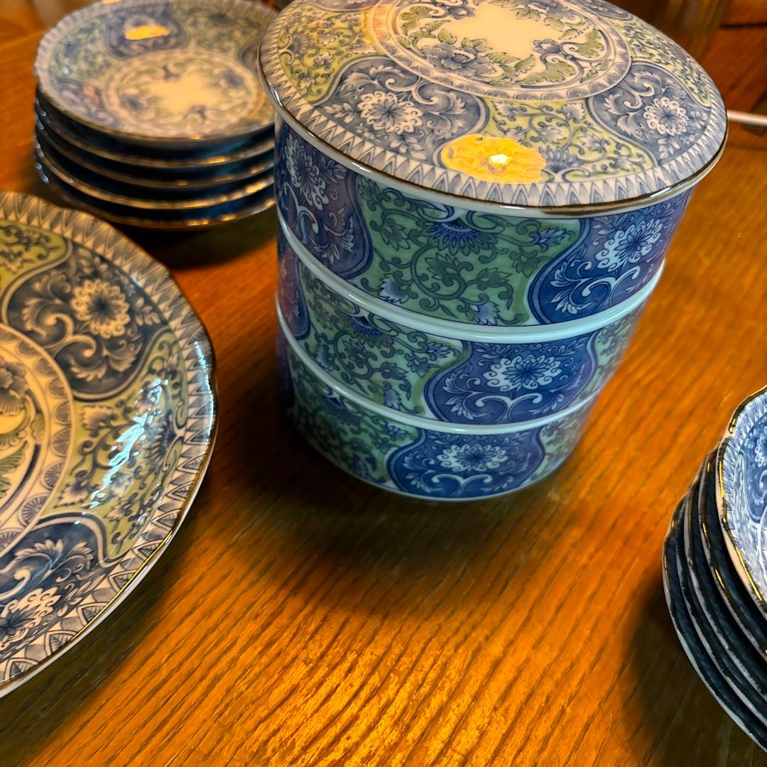 古伊万里唐草 来客揃