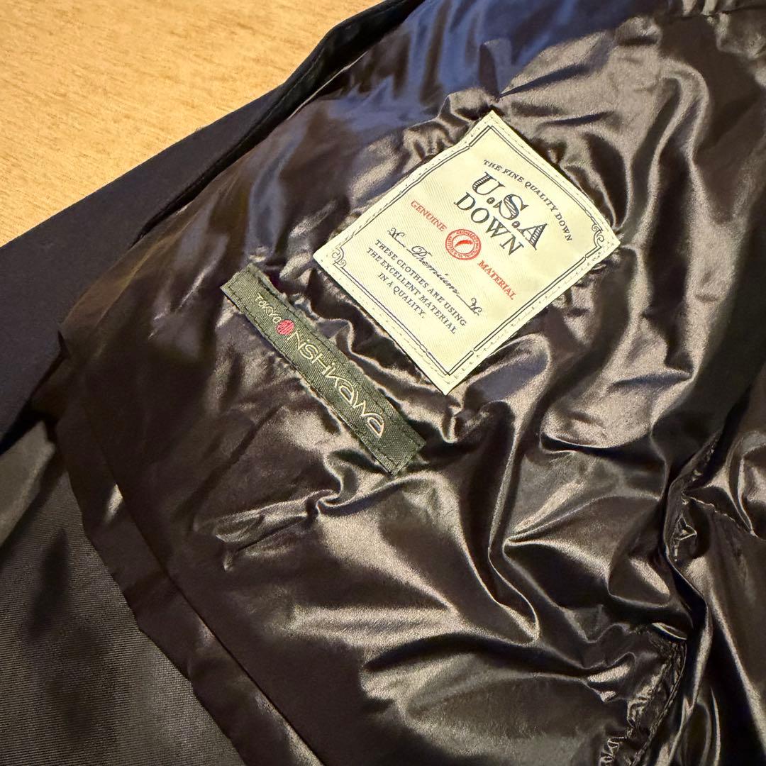 美品 ナノユニバース× 西川ダウン 3way ステンカラーコート 濃紺