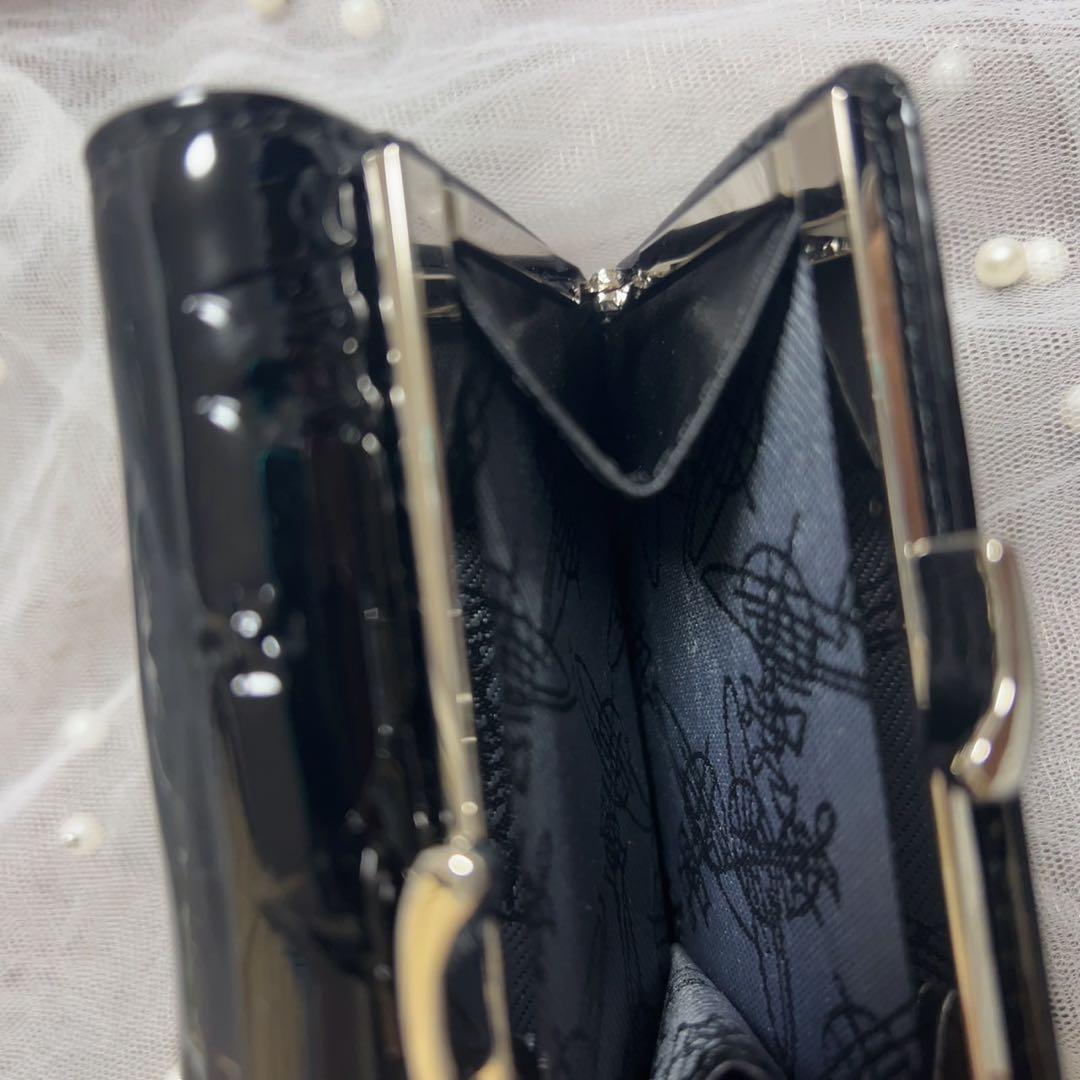 VivienneWestwoodエナメル ブラック 三つ折り財布