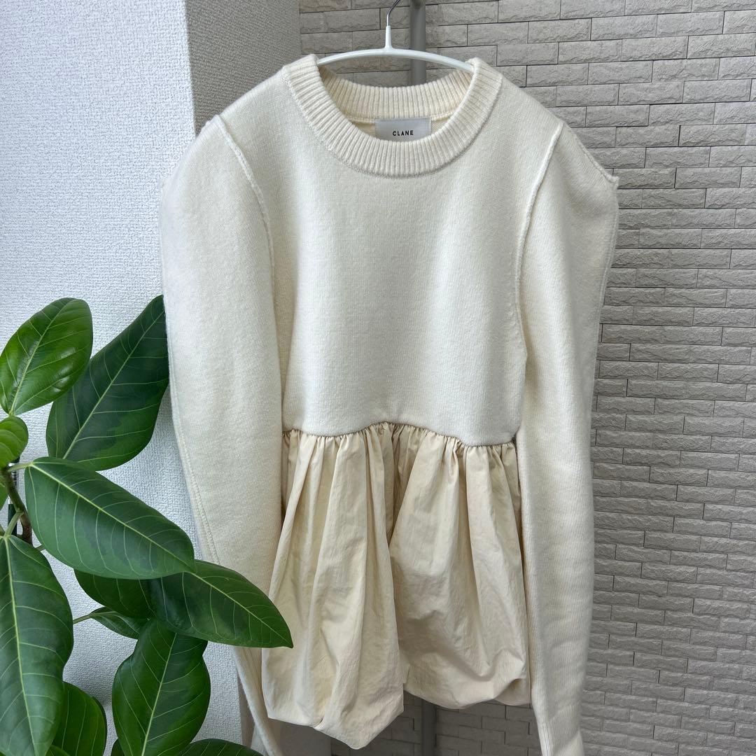 DOCKING POWERSHOULDER KNIT TOPS クラネ