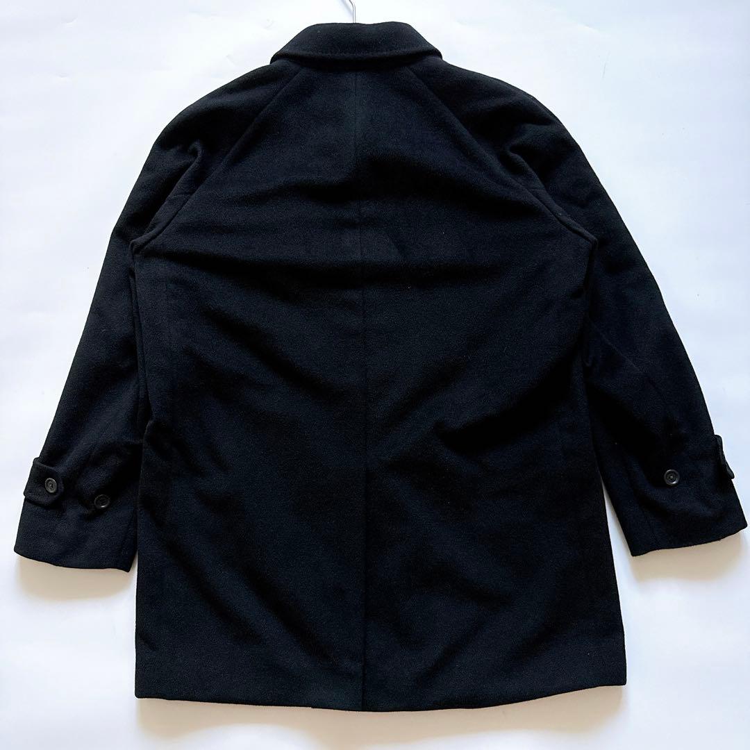 アンゴラ100%✨五大陸 ステンカラーコート 比翼ボタン ブラック 4
