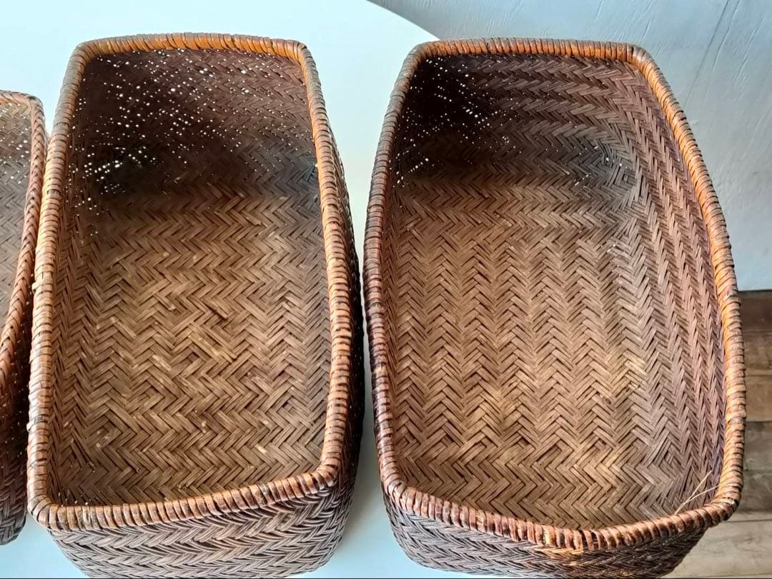 時代 端正な形 味の良い行李 2個セット ①