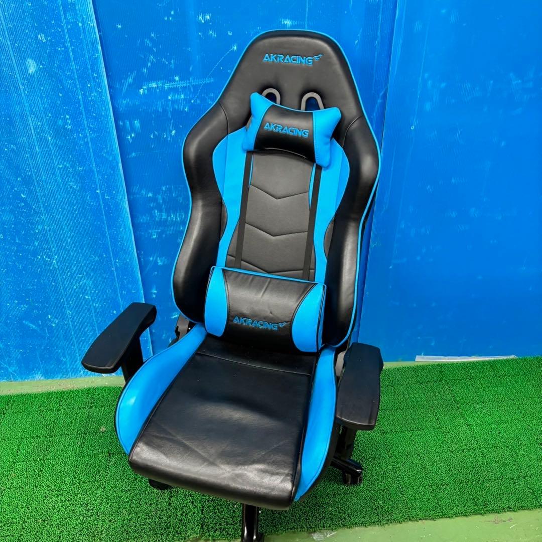 448 ゲーミングチェア　ブルー　青色　デスクチェア　大人気　オフィスチェア