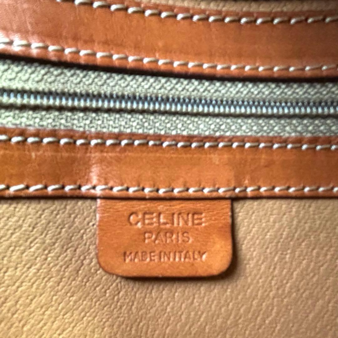 【美品】 CELINE トートバッグ 肩掛け マカダム柄 A4収納 レザー