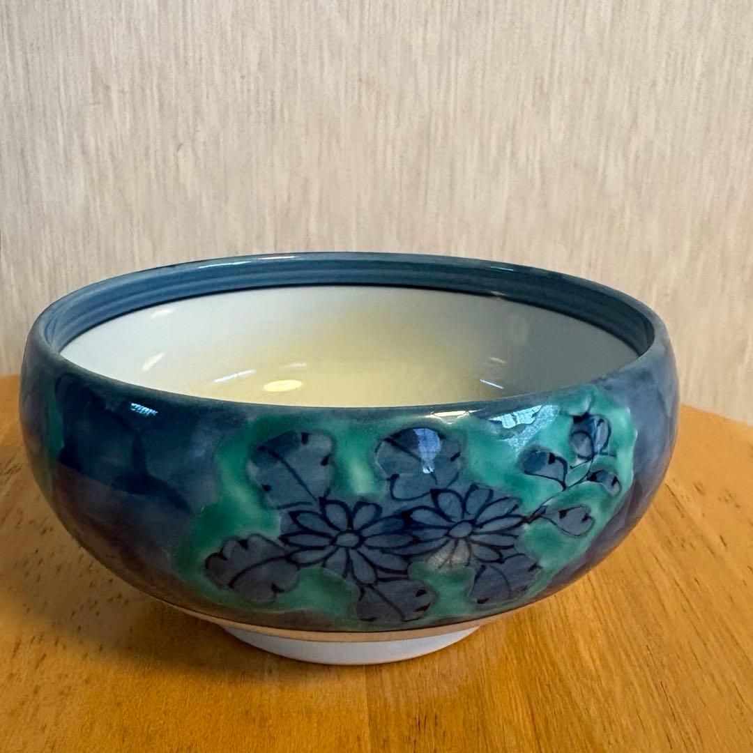 源右衛門窯　青彩菊絵　取鉢　４客セット