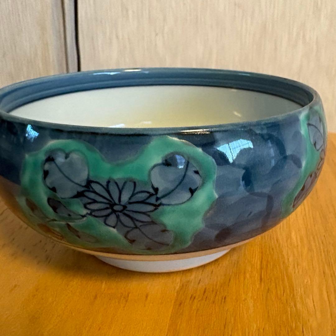 源右衛門窯　青彩菊絵　取鉢　４客セット