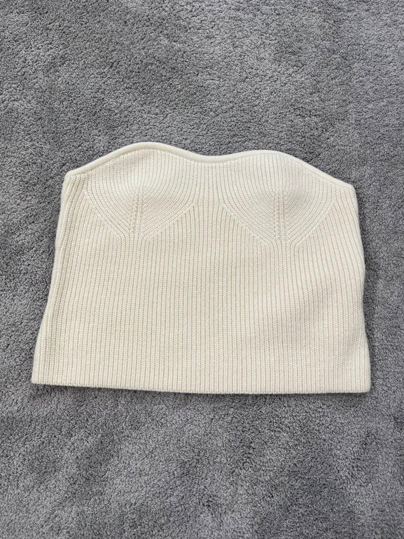 CLANE BUSTIER SET KNIT TOPS アイボリー