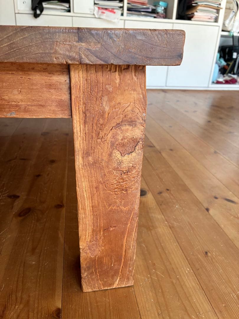 yum 送料込！オールドチーク　W1600 ローテーブル　木製　アジアン