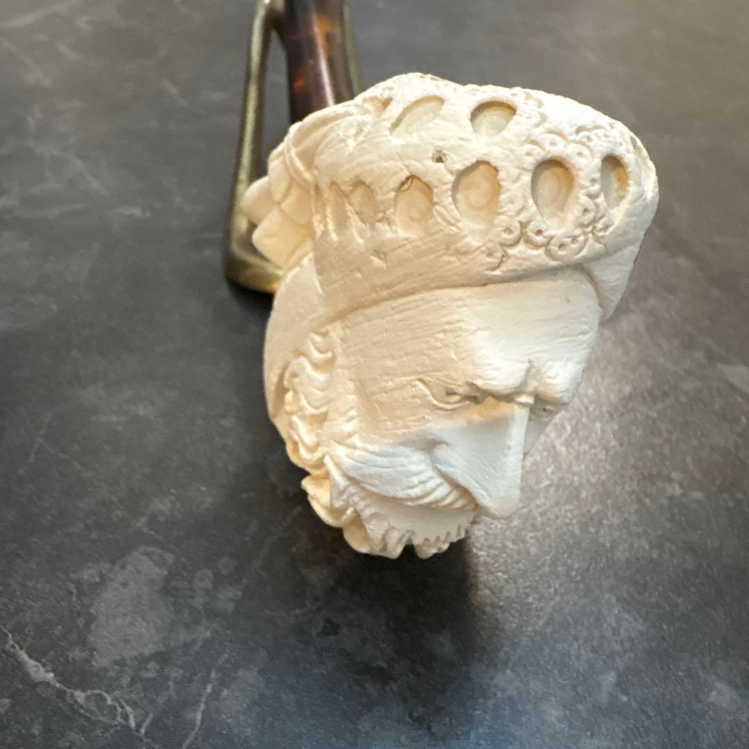 極上彫最高級 トルコ メシャムパイプ 海泡石 スルタン ターバン