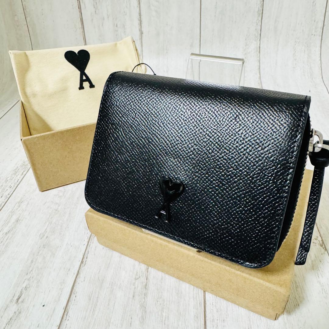 未使用級✨AMIParis アミパリ 箱付レザーウォレット 二つ折 ミニ財布