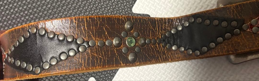 HTC スタッズベルト #53 ピーナッツ ブラウン 38インチ エイジング極上