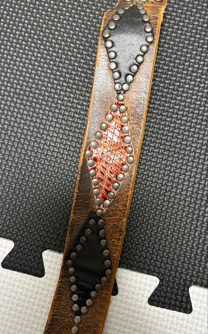 HTC スタッズベルト #53 ピーナッツ ブラウン 38インチ エイジング極上