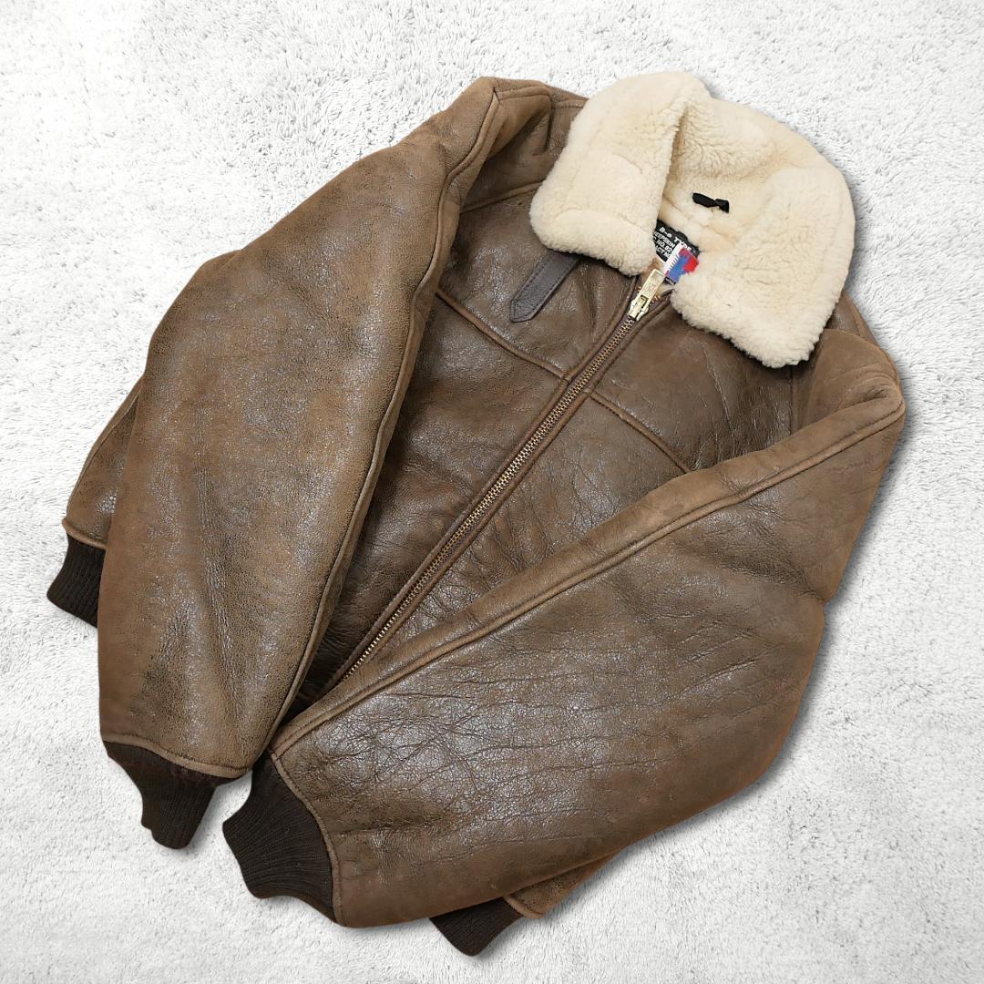 超極暖【Schott B-6】フライトジャケット 42 ムートン USA製 羊革