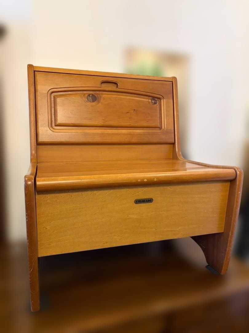 レトロ 木製 収納ベンチ 小物入れ ふた付き ボックスベンチ COLORADO
