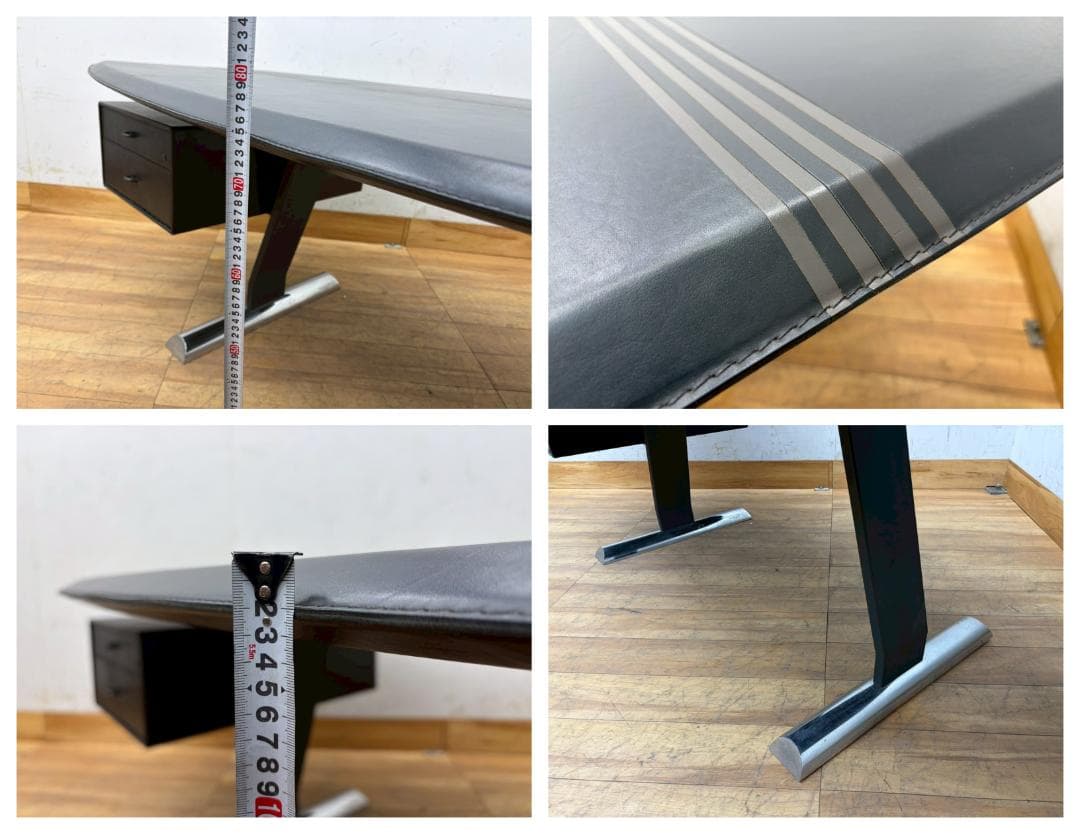 T7967☆美品☆i4MARIANI☆クワトロマリアーニ☆イタリア☆本革☆デスク