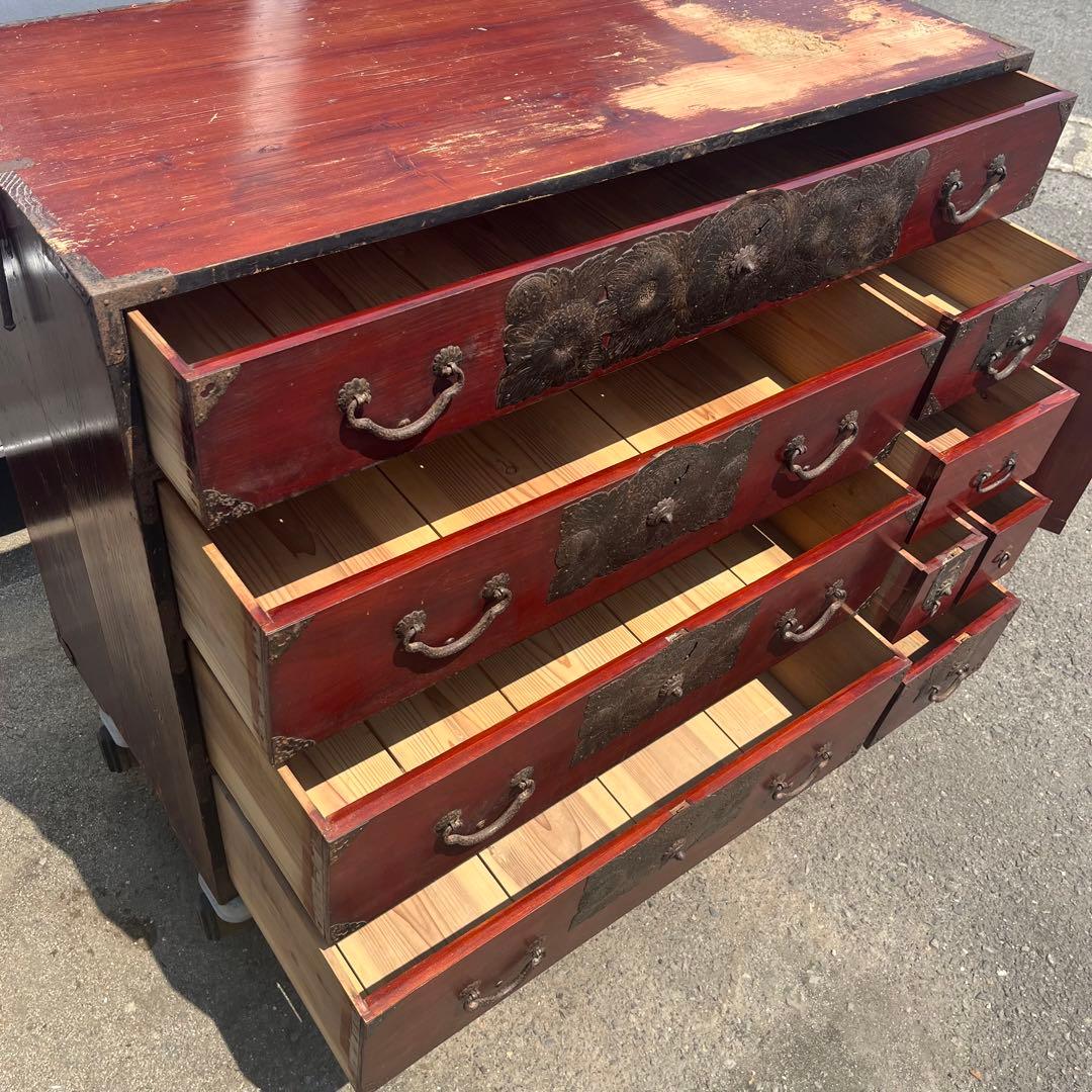 【アンティーク】昭和レトロ 時代箪笥 仙台箪笥 和簞笥 和風キャビネット 古民家