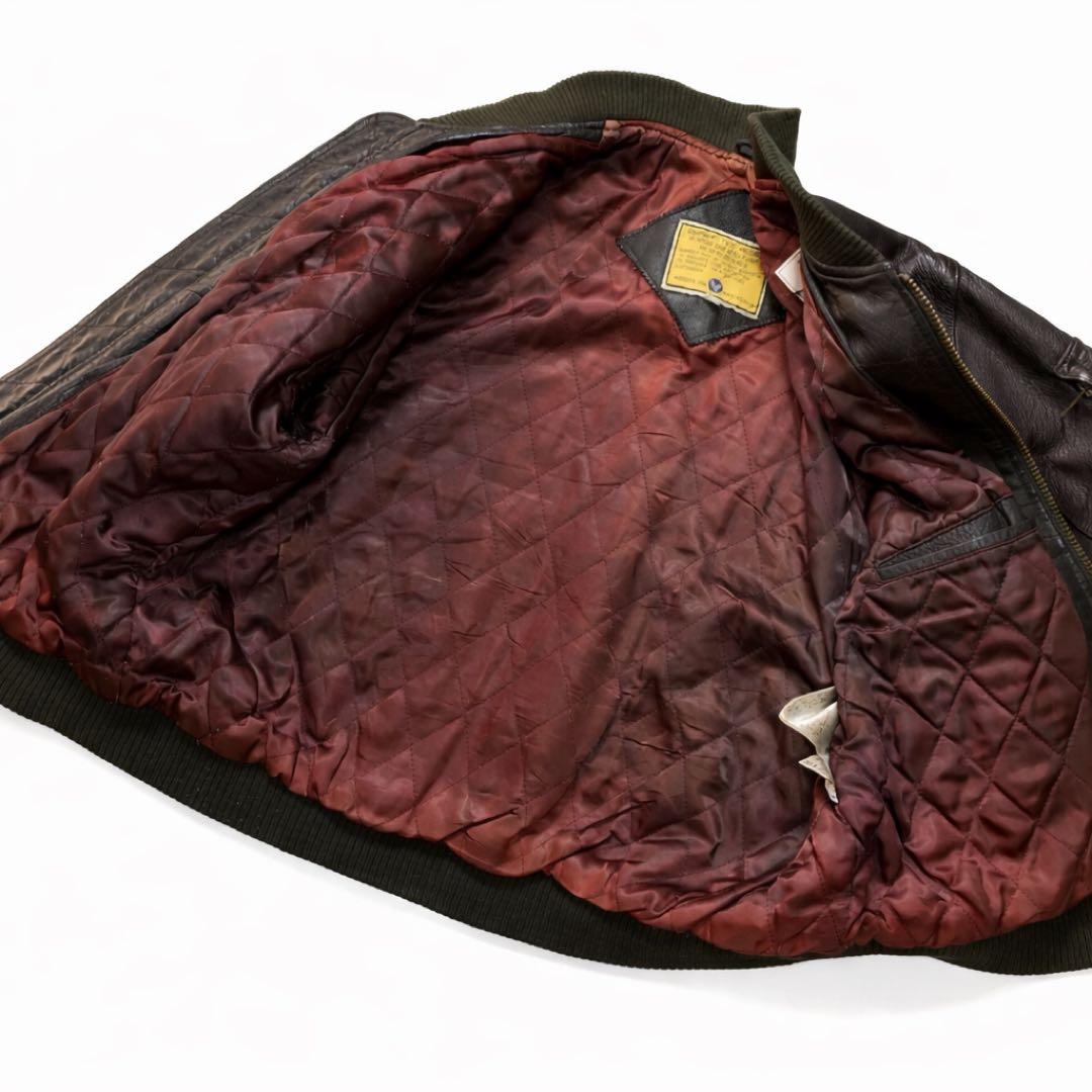 80s-90s MA-1 牛革 レザージャケット ボンバージャケット