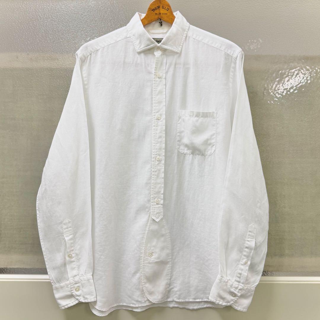 Nigel Cabourn ブリティッシュオフィサーズシャツ -リネン52白