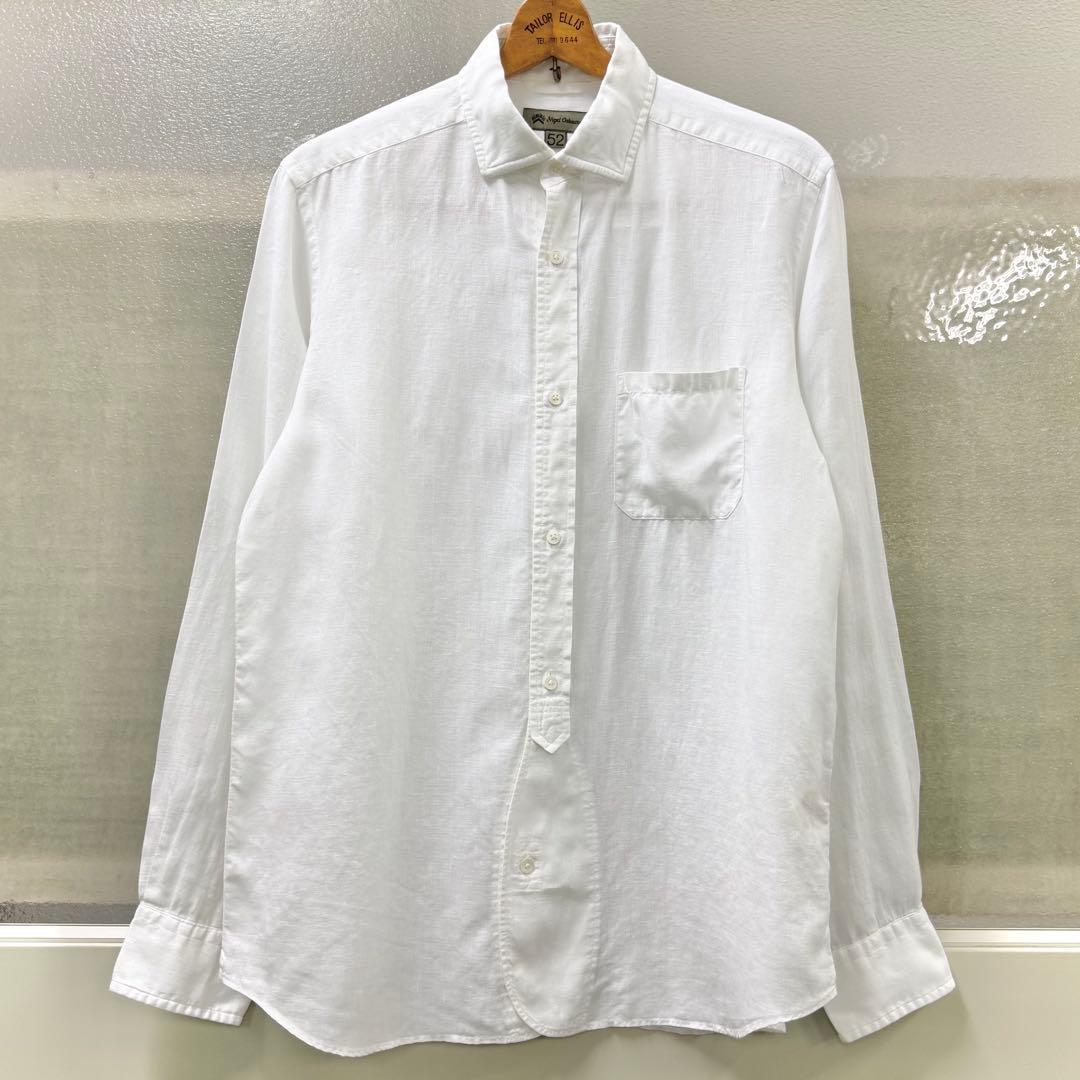 Nigel Cabourn ブリティッシュオフィサーズシャツ -リネン52白