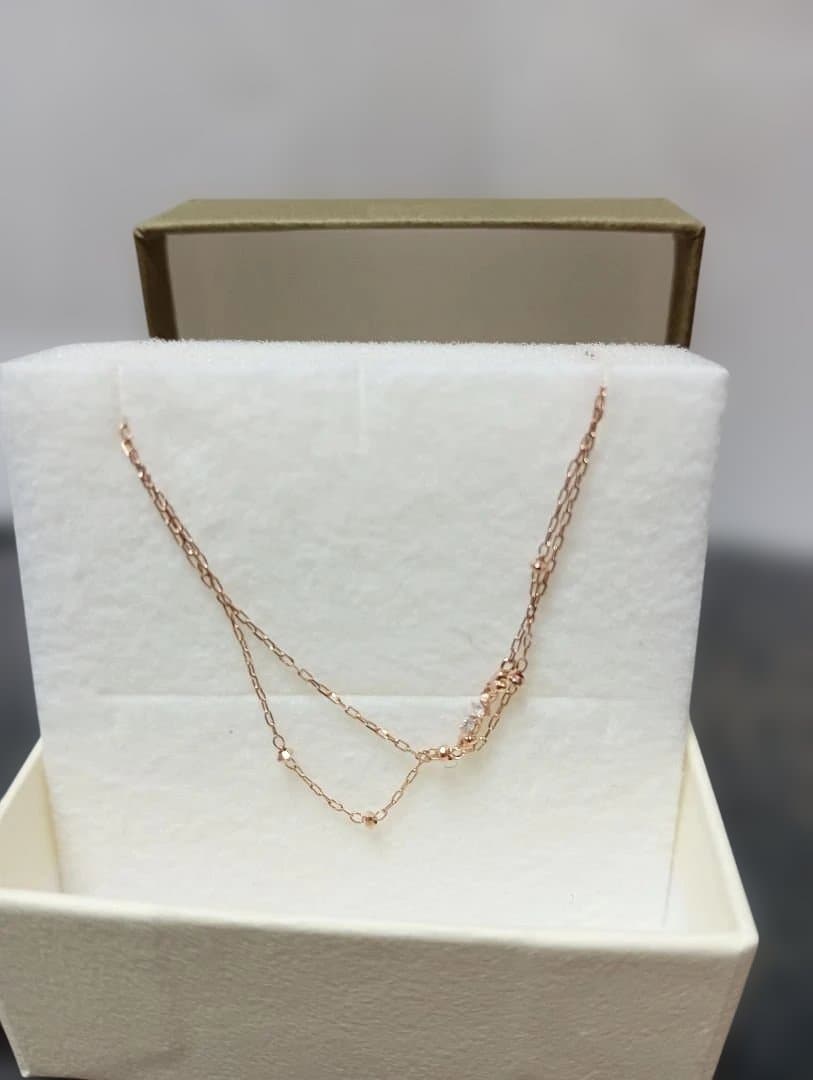 ★k10金　2連ダブルチェーンブレスレットダイヤ値下げ！