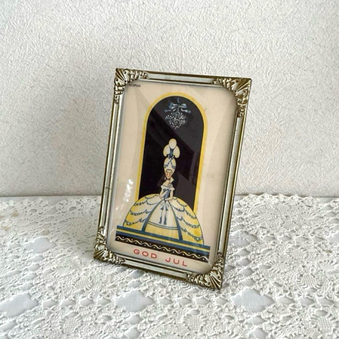 RT98 優美な装飾が美しい北欧ヴィンテージ 真鍮のフォトフレーム 16×11