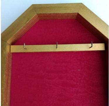 イタリア製 花柄装飾ミラー　八角形フレーム　キー・アクセサリー収納