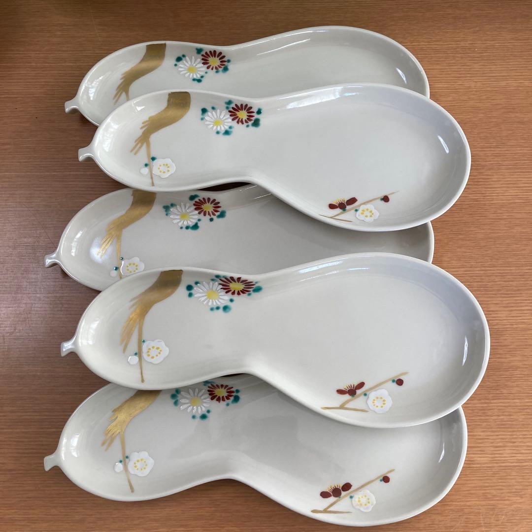 京焼　香仙窯　瓢箪皿　5枚