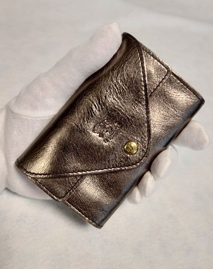 【新品】イルビゾンテ 二重フラップ ケース カード入れ ブロンズ