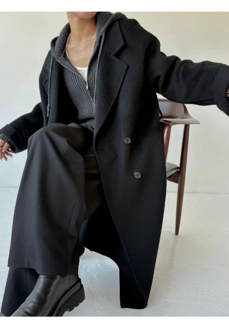 efu　WOOL OVER COAT　コート　黒