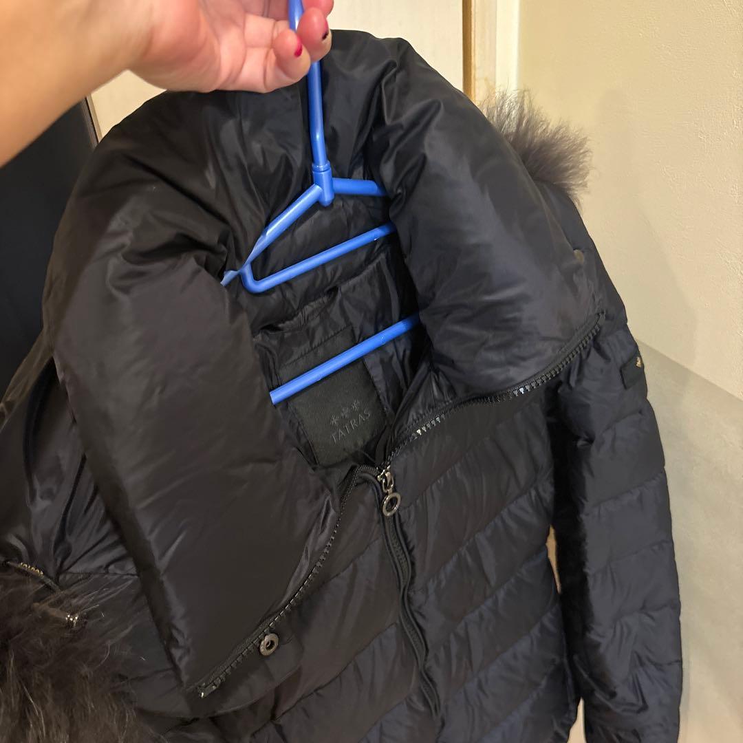 タトラス　ファー付きフード ダウンジャケット　サイズ04 黒　XL 大きいサイズ