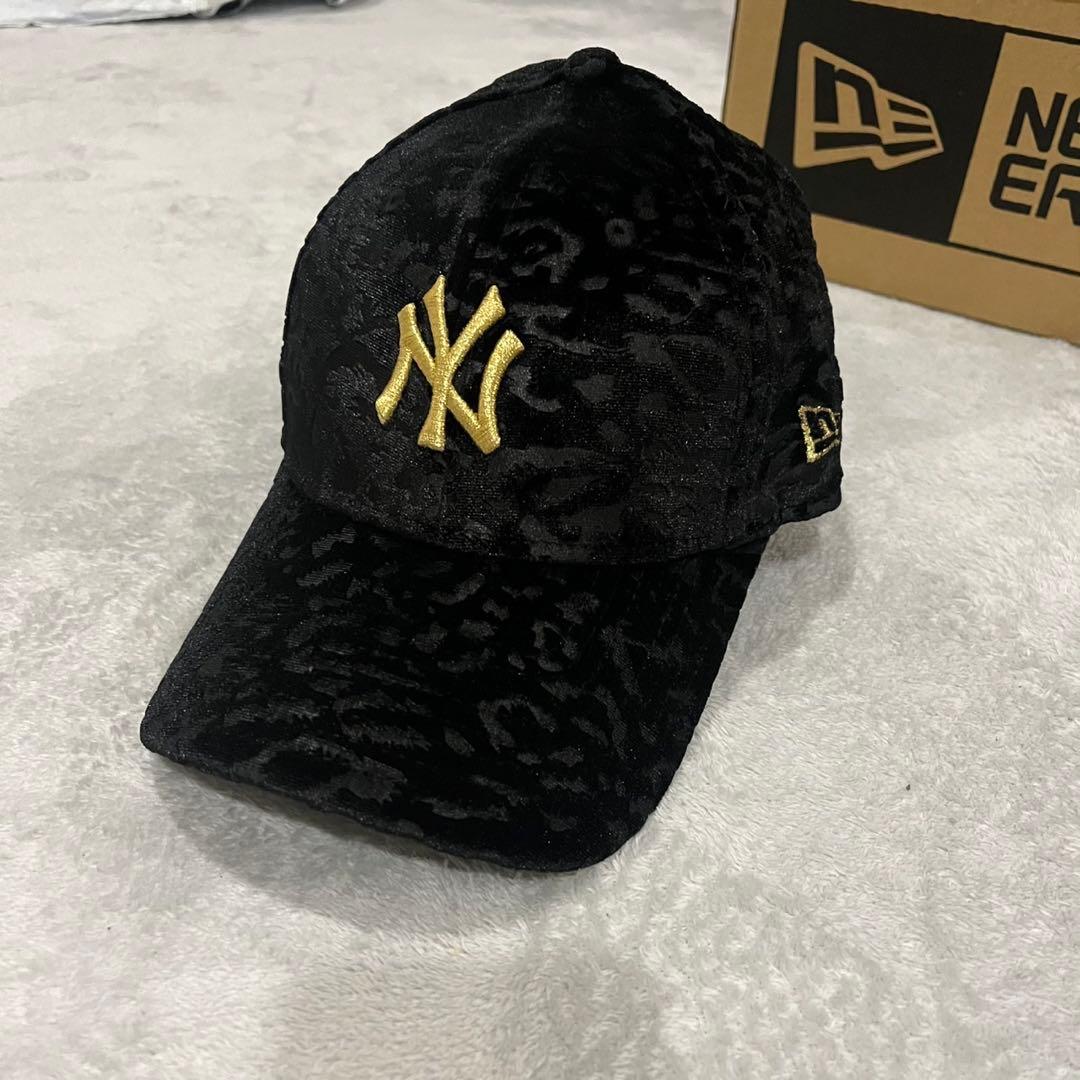 ニューエラ 9FORTY キャップ レオパード ヒョウ柄 帽子 黒 NY 正規品