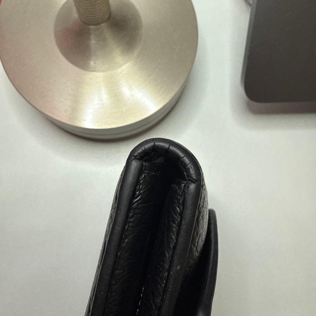 マルジェラ　ブラックレザー三つ折り財布