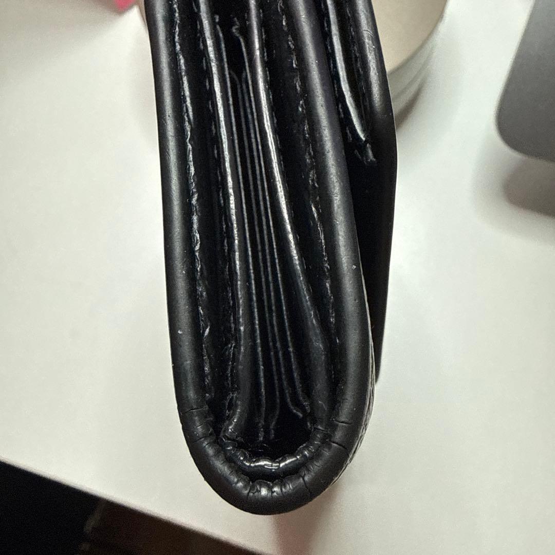 マルジェラ　ブラックレザー三つ折り財布