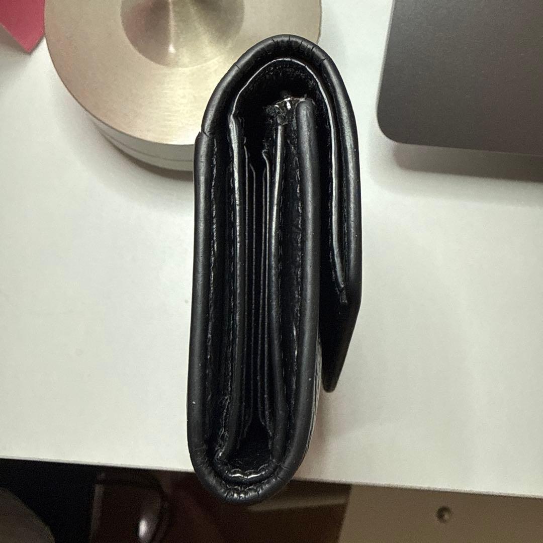 マルジェラ　ブラックレザー三つ折り財布