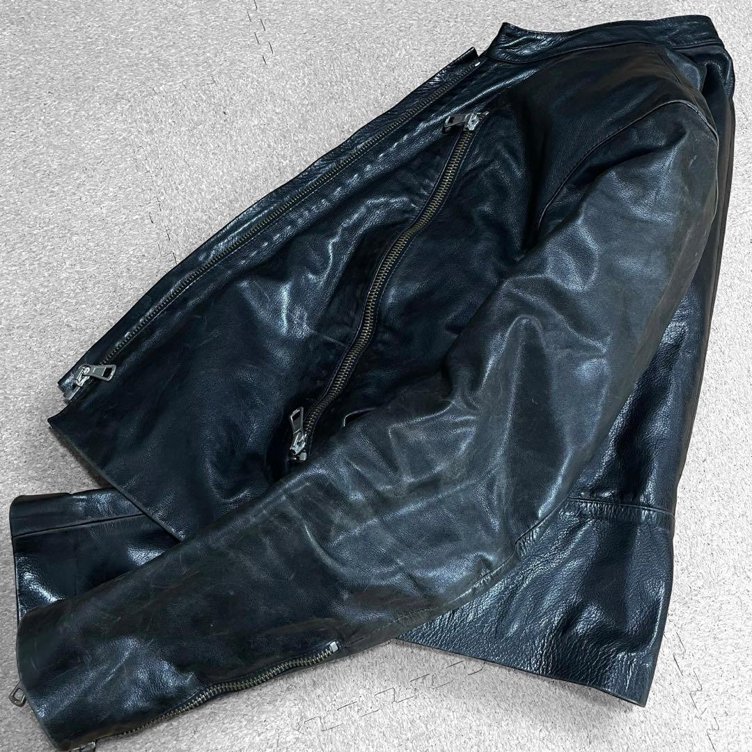 05ss/マルタンマルジェラ/ハの字ライダース/レザージャケット/52/黒