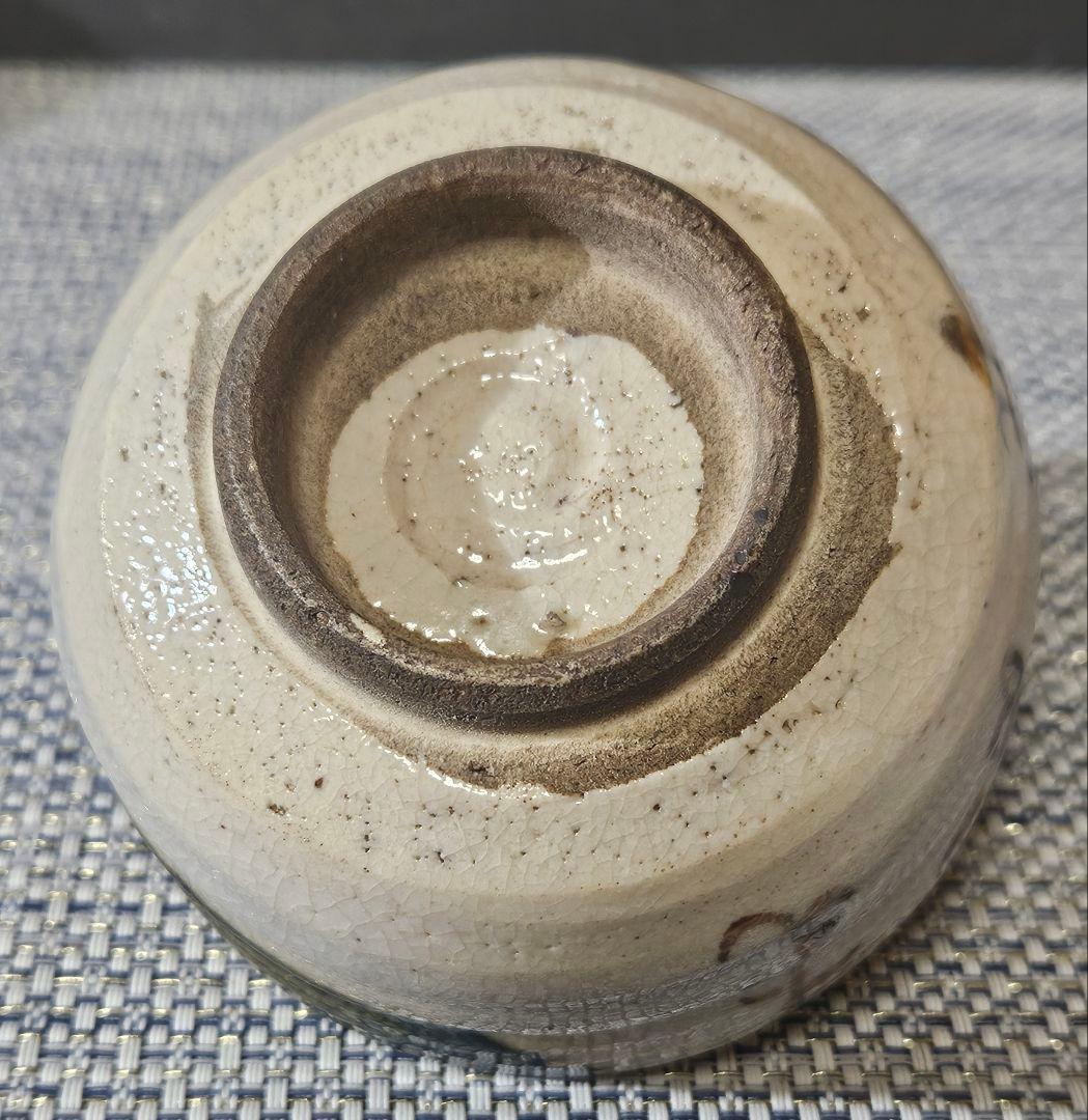 【時代古作品❗】明治時代頃　古織部　鉄絵織部釉茶碗　小服茶碗　旅茶碗　野点茶碗