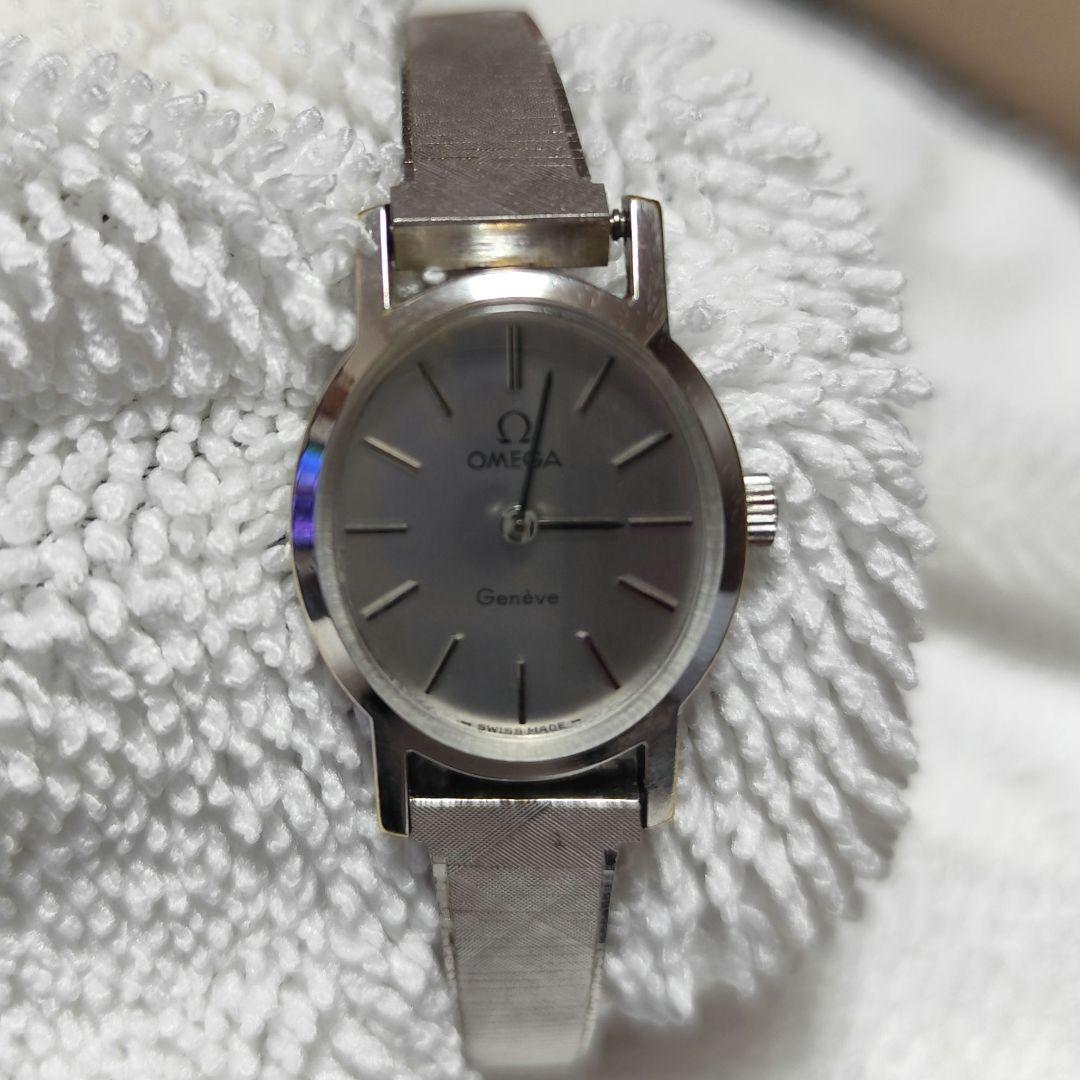 オメガ シルバー アナログ 手巻き時計