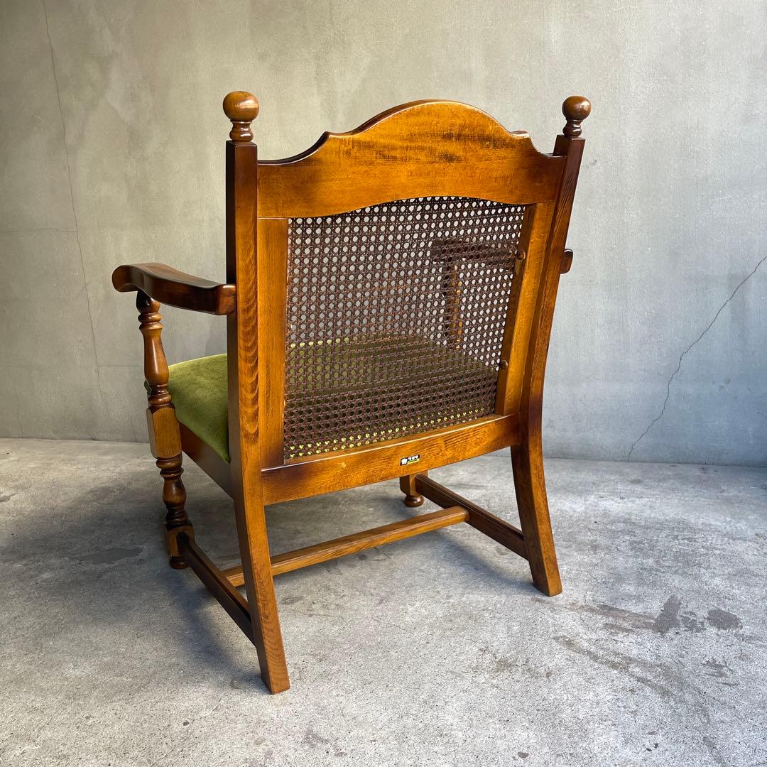 karimoku カリモク　コロニアル モケットグリーン アームチェア