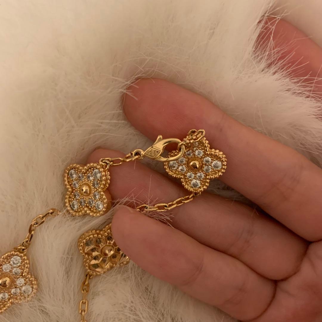 【めれんげ】四葉のクローバー　ローズゴールド　ブレスレット