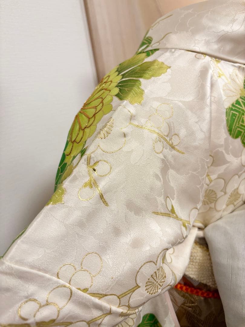 ♤Ren♤様用 振袖セット ヴィンテージ 白系 グリーン 金 MH2508214