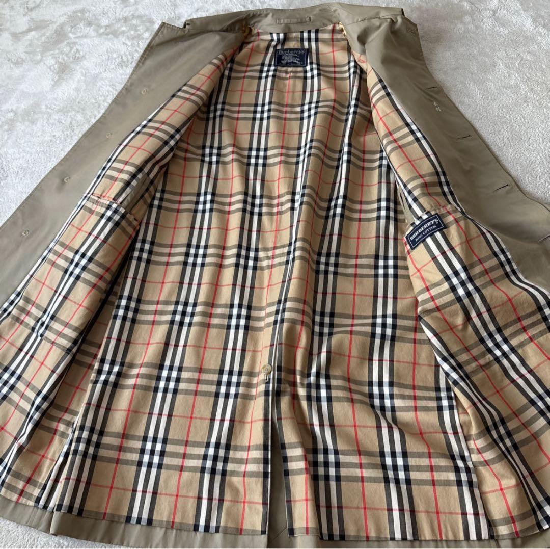 【一枚袖】ビンテージ　バーバリーズ　ステンカラーコートL ベージュ　ノバチェック