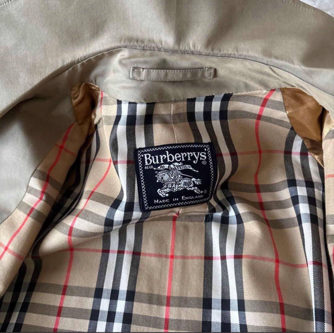 【一枚袖】ビンテージ　バーバリーズ　ステンカラーコートL ベージュ　ノバチェック