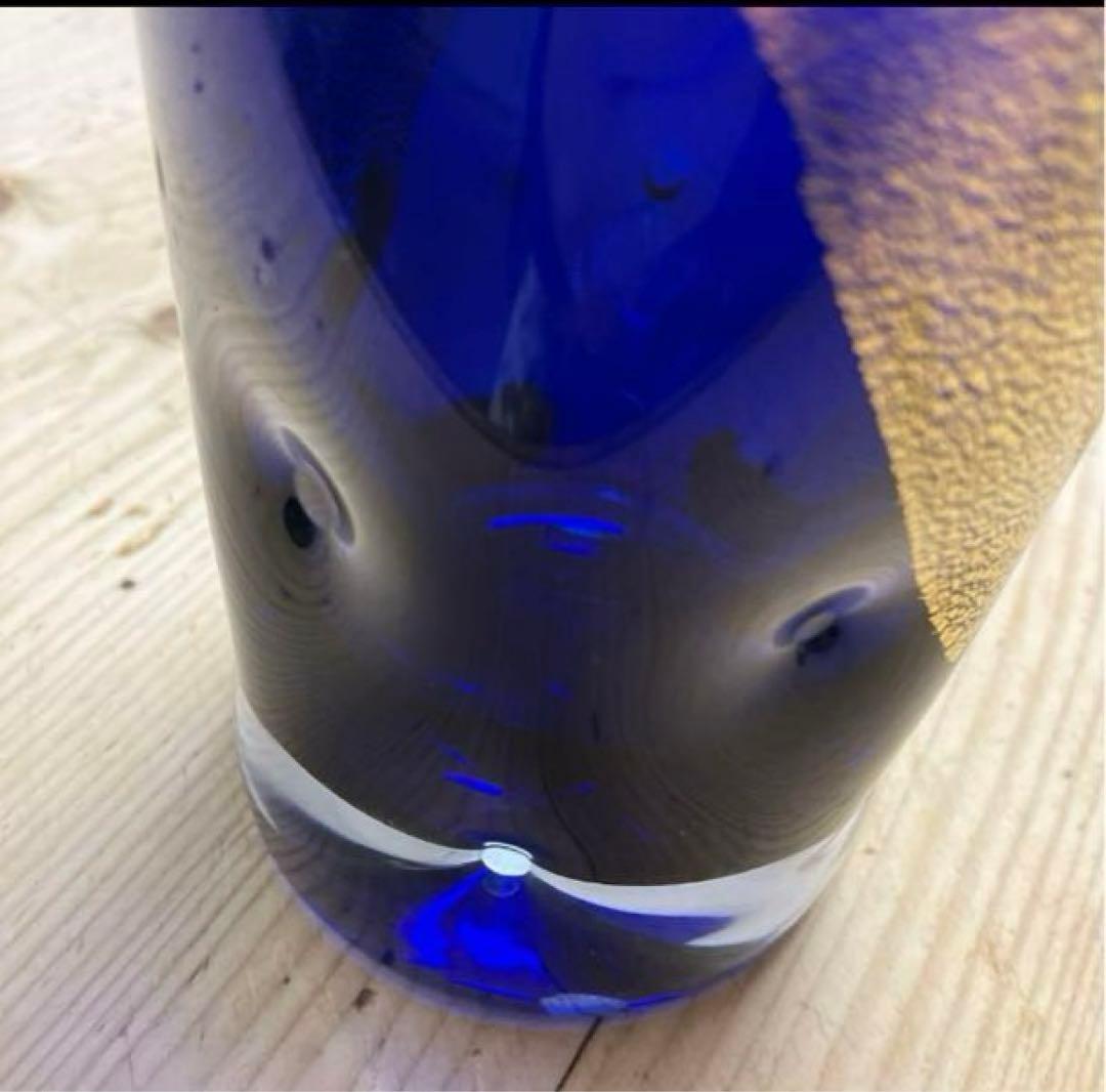 瑠璃金彩　江戸硝子　東洋佐々木クリスタル花瓶