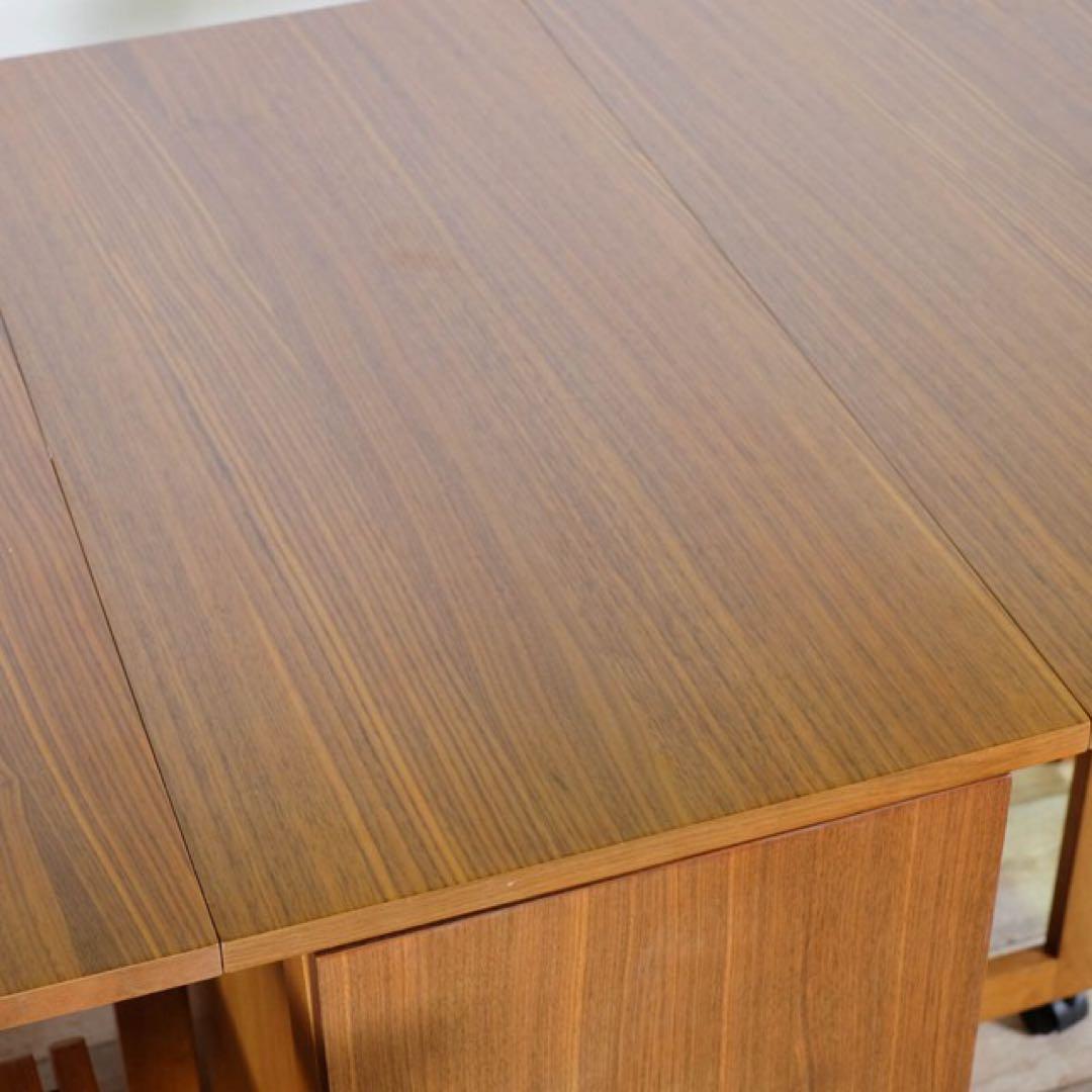 D 新品 伸張式 ダイニングセット テーブル 4人用 折り畳み 省スペース 木製