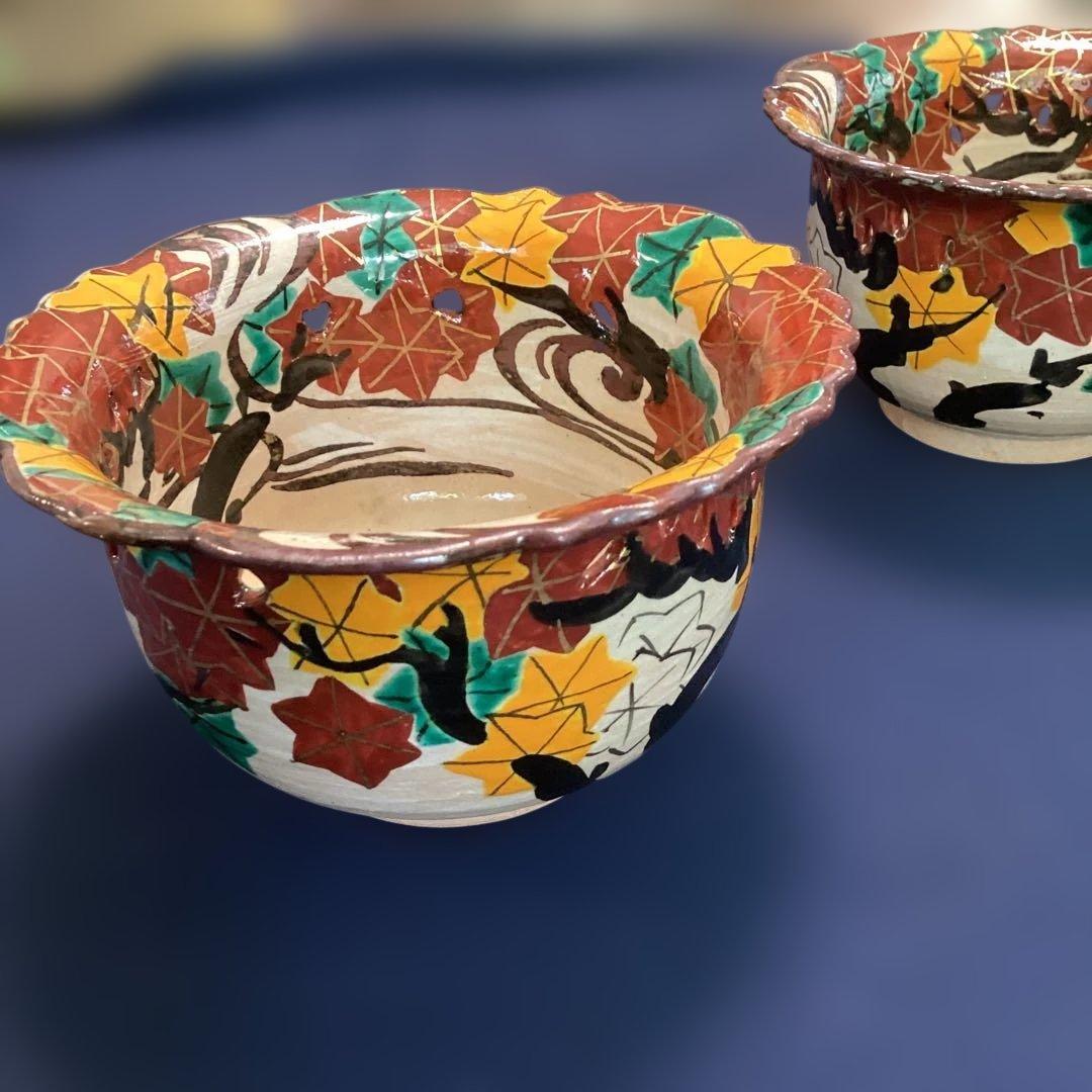 京焼乾山写紅葉向付　2客　　新品未使用