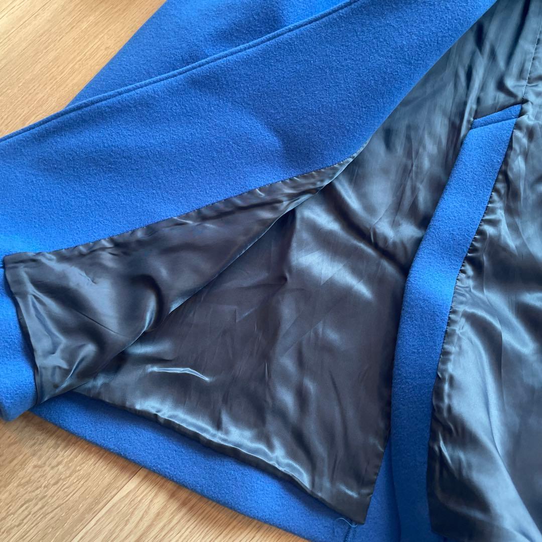 MAISON SPECIAL メゾンスペシャルステンカラーロングコートブルー青